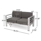 Cape Coral 5pc Aluminum and MGO Seating Set with Fire Table - Christopher Knight Home
